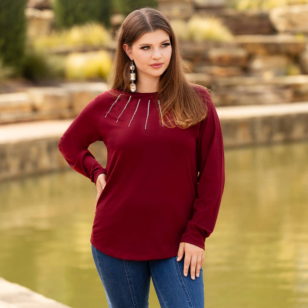 Embellished Long Sleeve Tops