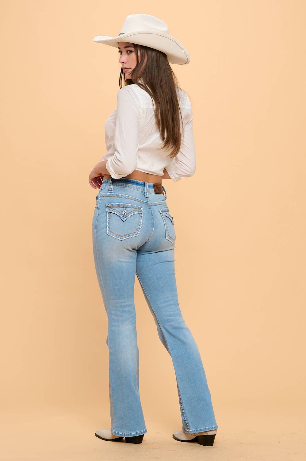 BOOTCUT STRETCHY WOMEN'S BLING JEANS WESTFIELD EAGLE WT-104