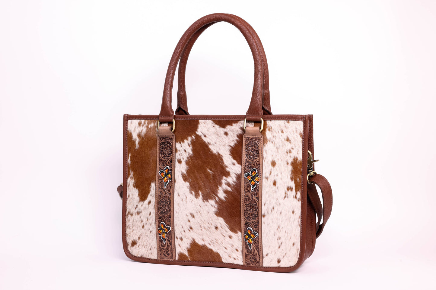 Brown Leather Hair-On-Hide Tote Bag ABHB 18-25215