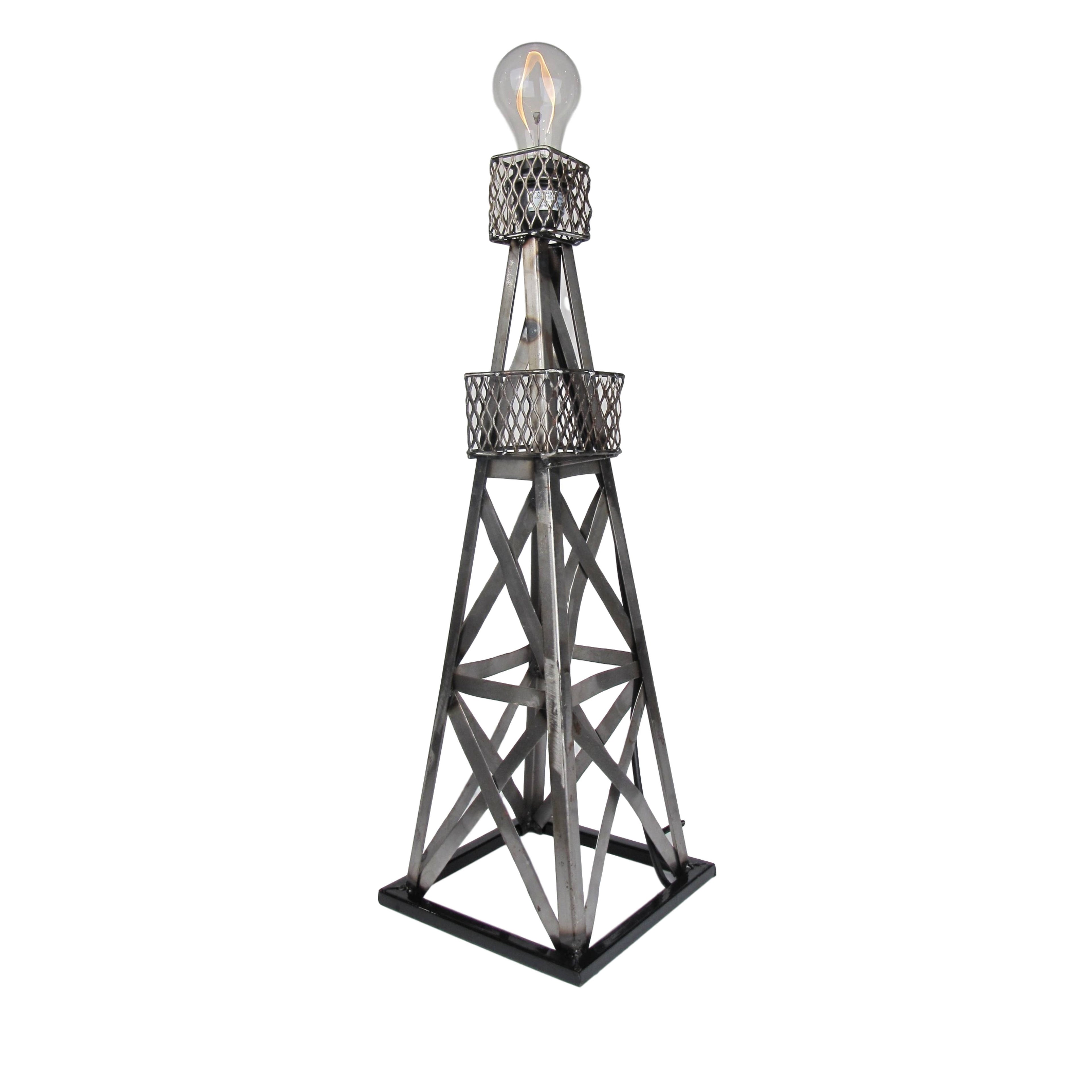 Natural Oil Derrick Table Lamp