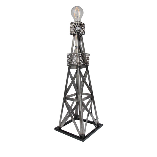 Natural Oil Derrick Table Lamp