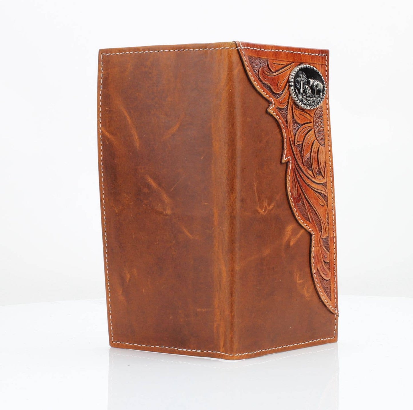 Oil Pull Up Tooled Side Kneeling Cowboy Wallet ABW027 KLCW