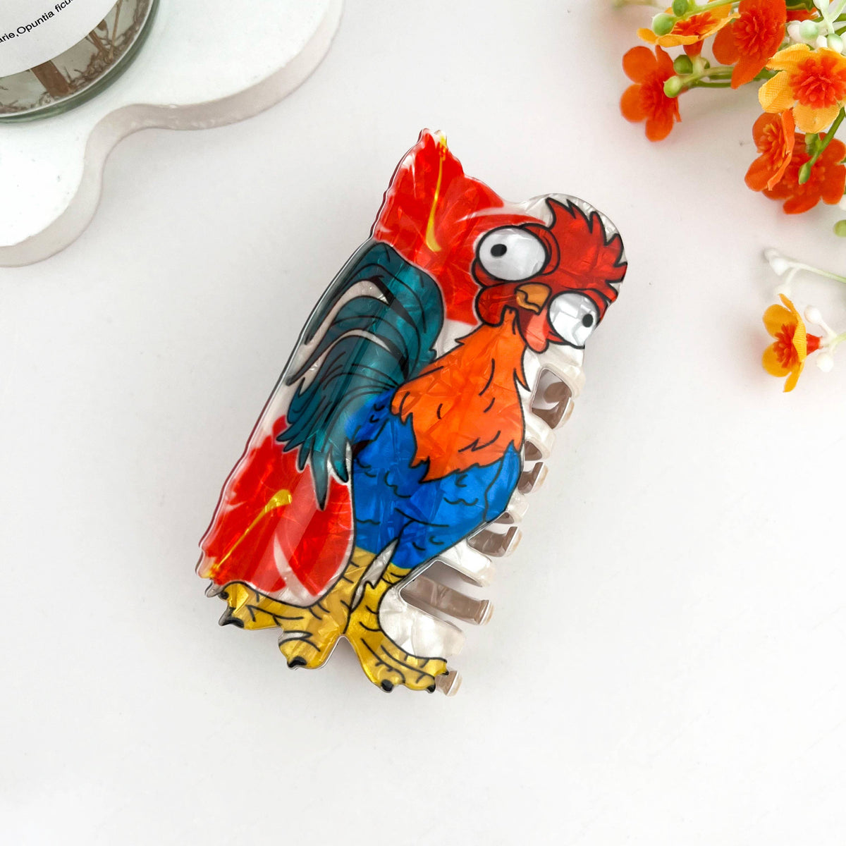 Fun Creative Easter Rooster & Hen Hair Claw Clip
