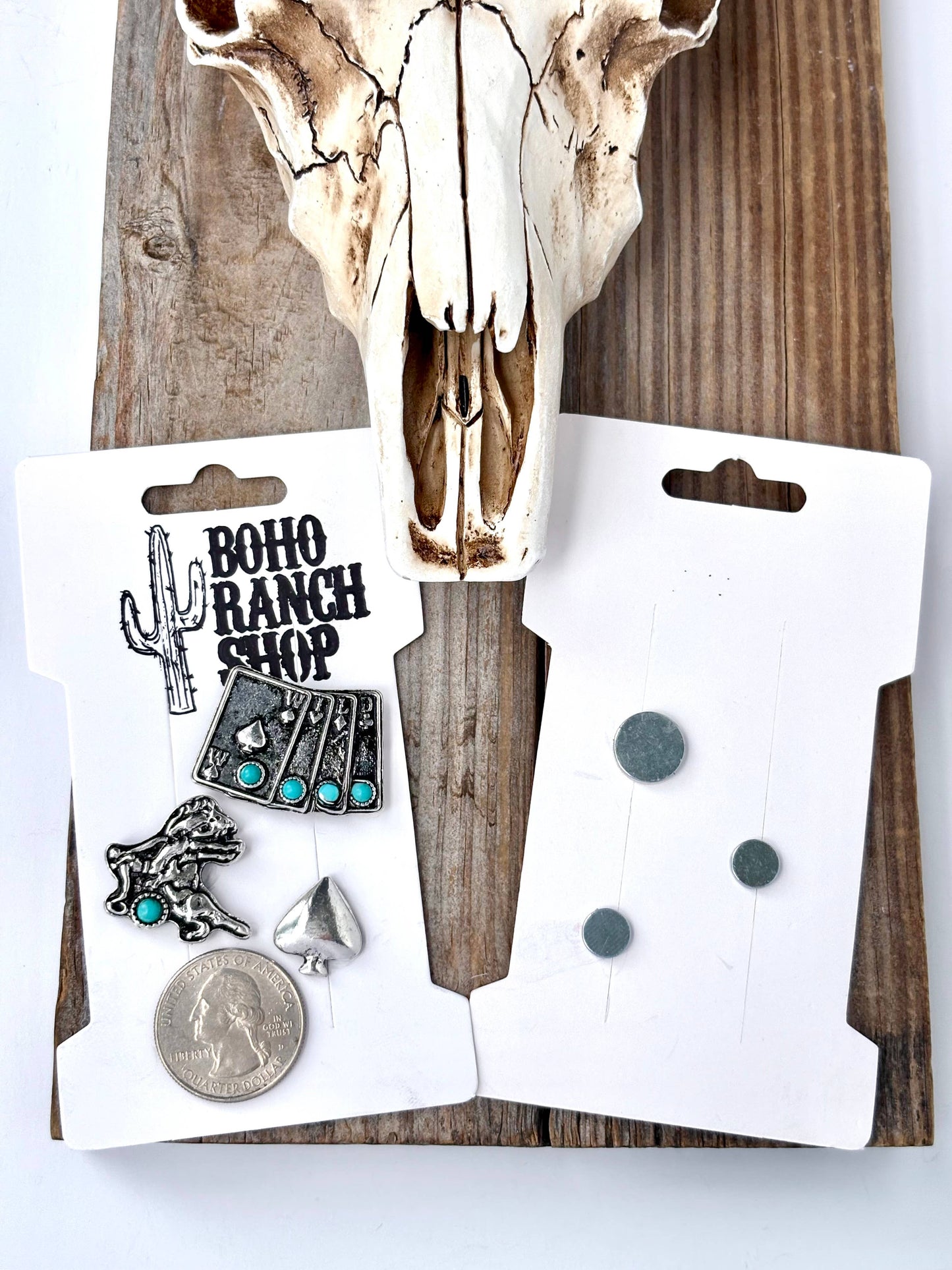 3pcs Magnetic Western Hat Pin Set - vegas gamble theme