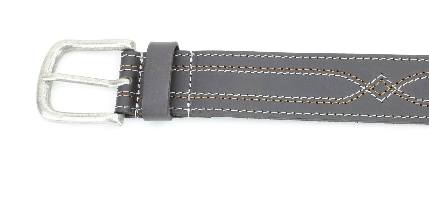 Two Tone Contrast Stitch Minimalist Style Belt ABB WST 1003