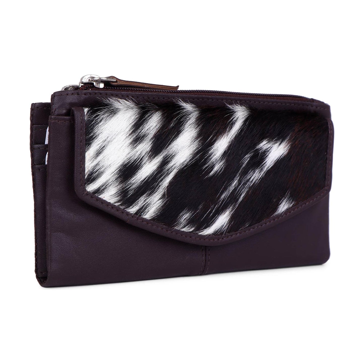 Sixtease Bags - Leather Cowhide Bifold Women's Wallet - Brown