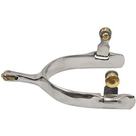 Showman Men's Stainless Steel Spur With 6 Point Flat Rowel