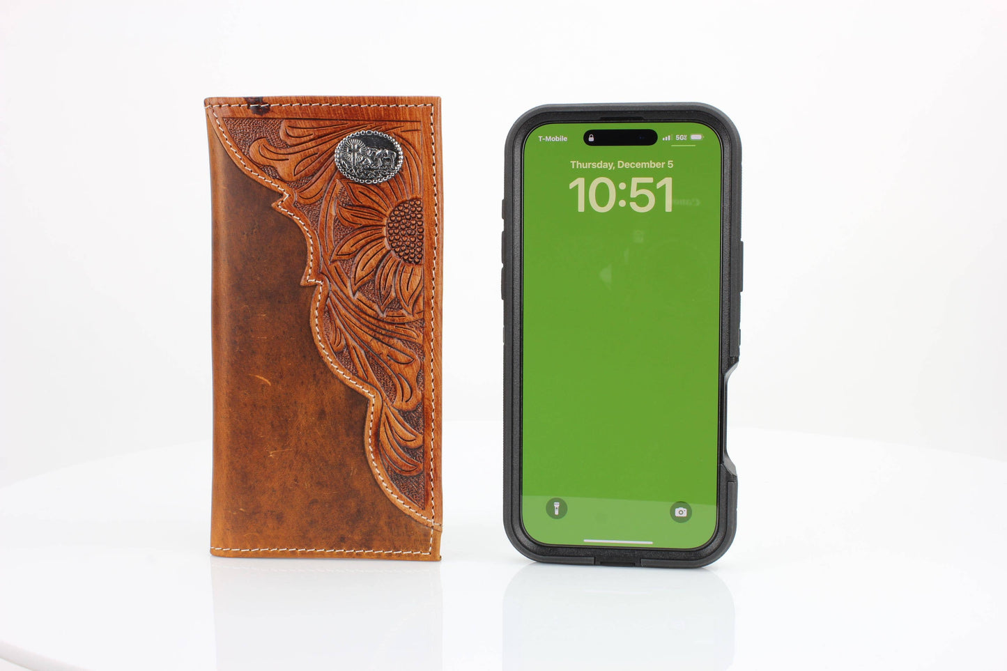 Oil Pull Up Tooled Side Kneeling Cowboy Wallet ABW027 KLCW
