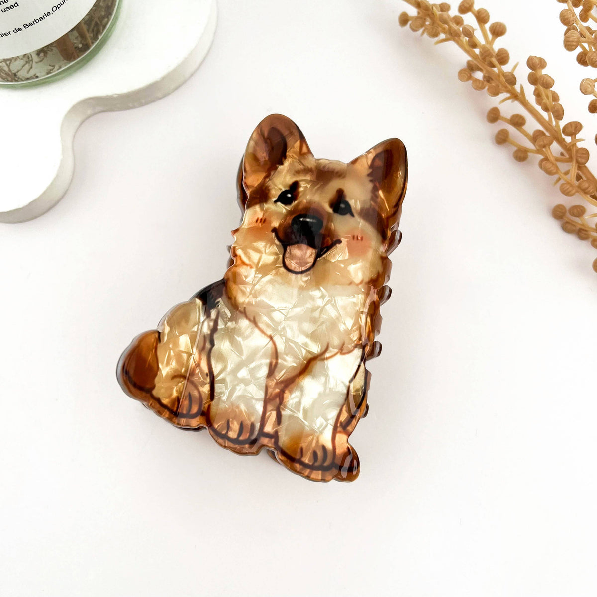 Cartoon Dog Printed Hair Claw, Puppy Lover Hair Clip
