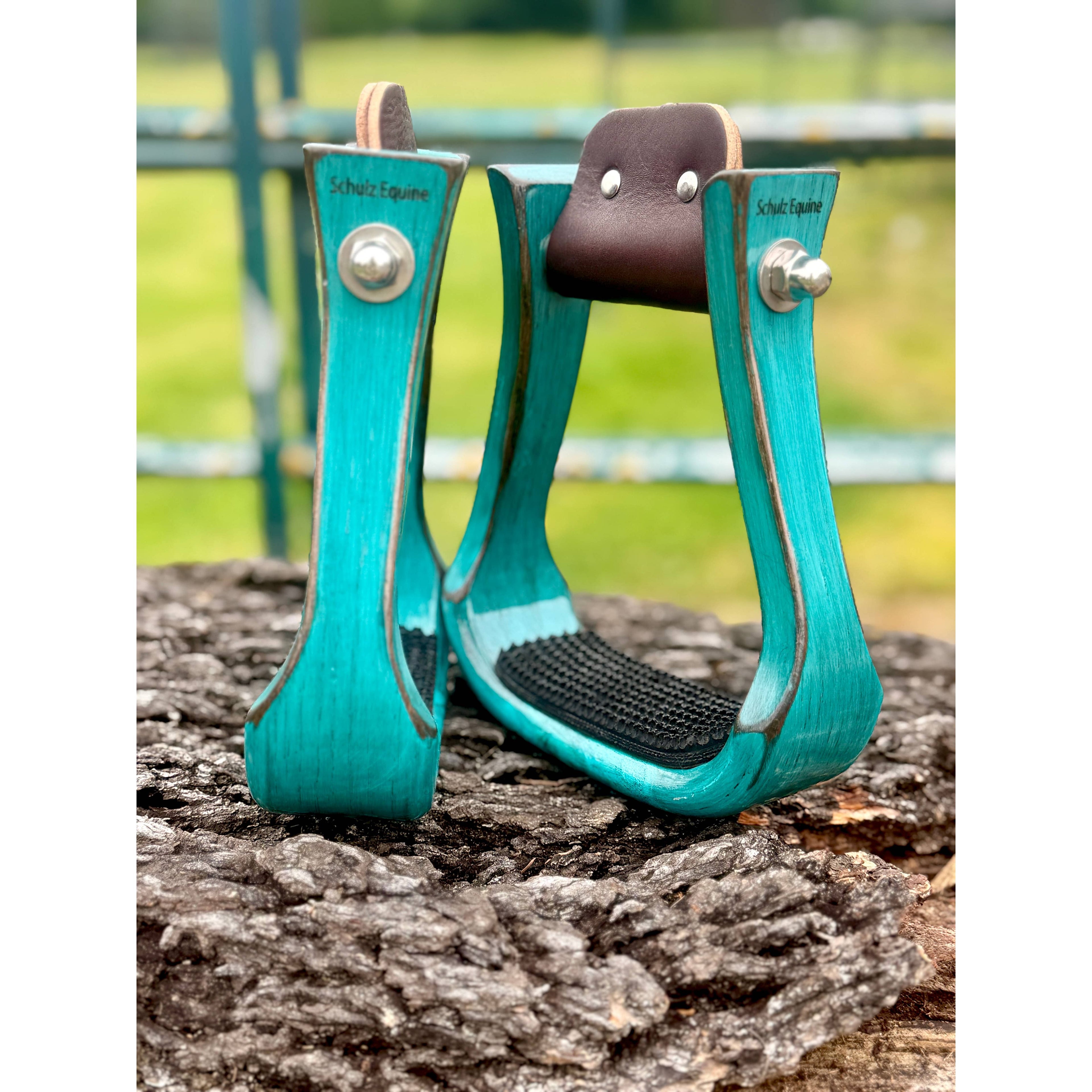 Wooden Stirrups- Turquoise Barrel Racing Style