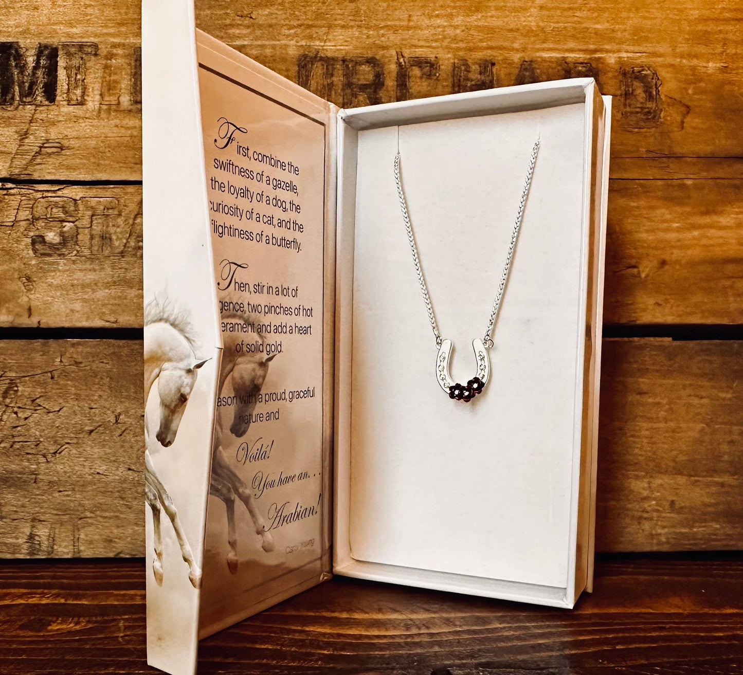 Horseshoe with Roses/Horse Lovers Necklace