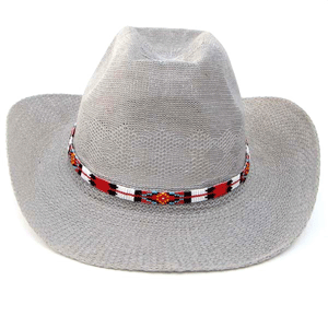 Red Black Blue Beaded Medicine man's Beadwork Cowboy Hatband Belt