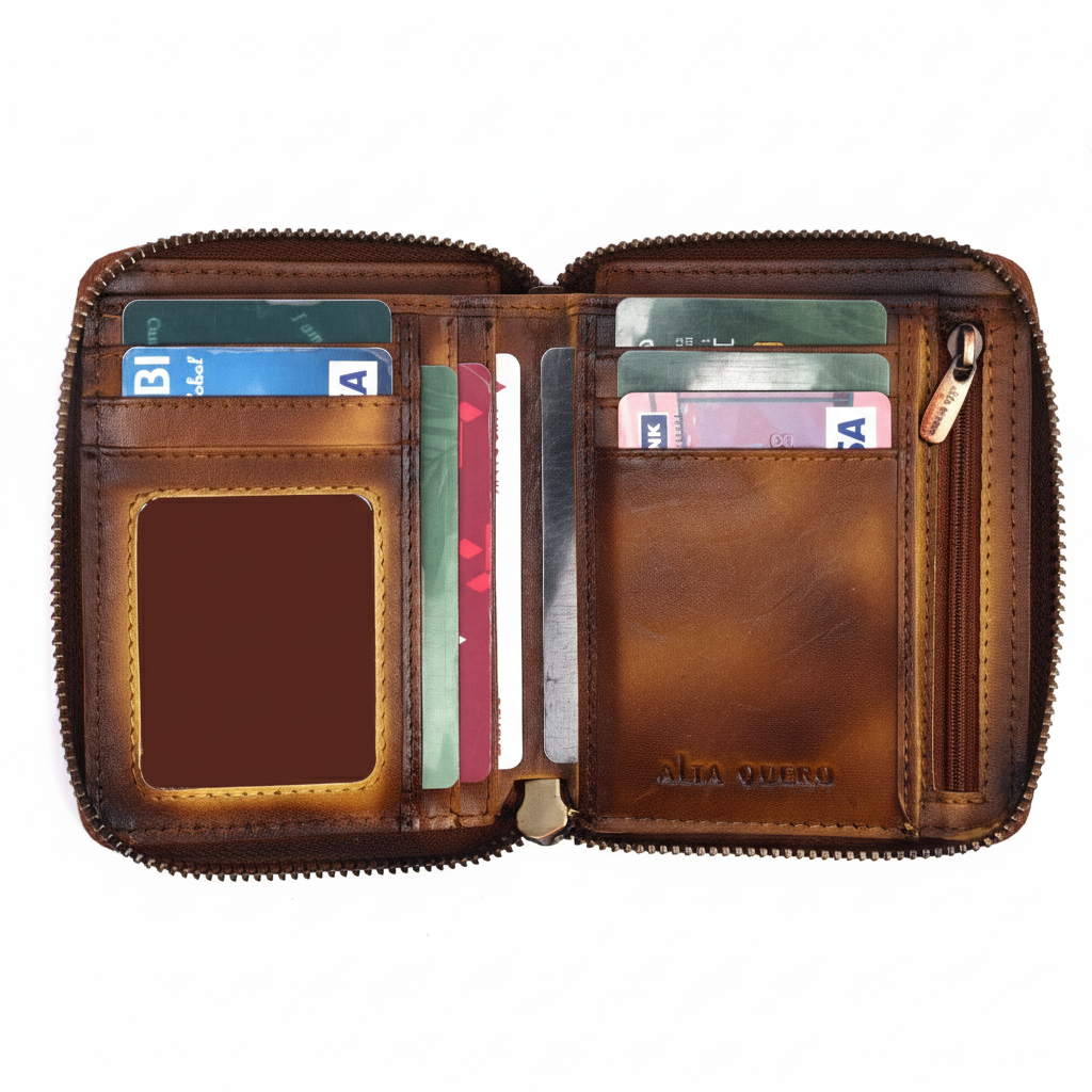Genuine Leather Wallet RFID – (Tan / Brown Croco) Dual-Tone 253