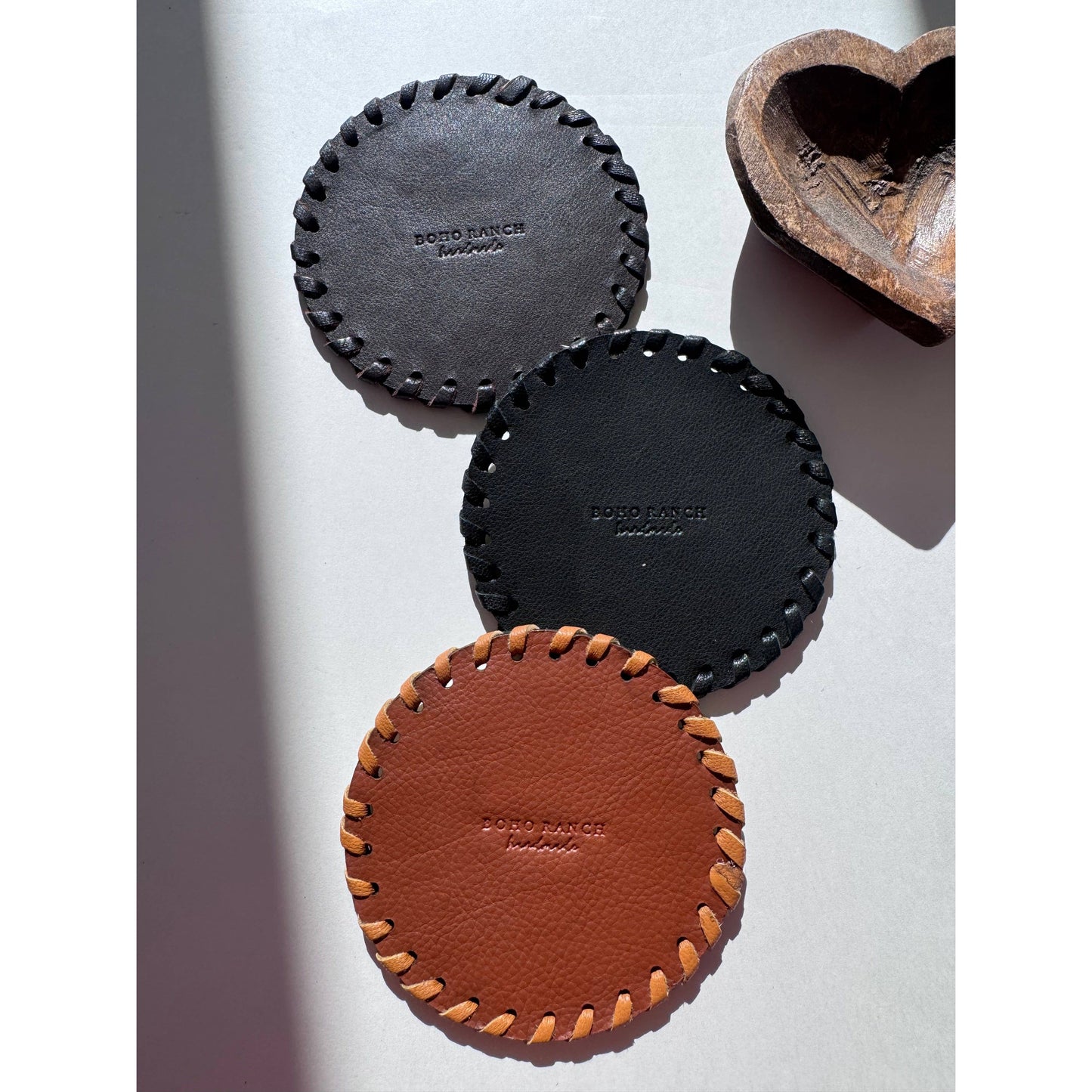 Genuine Cowhide Leather Coasters | Western Hair-On Hide