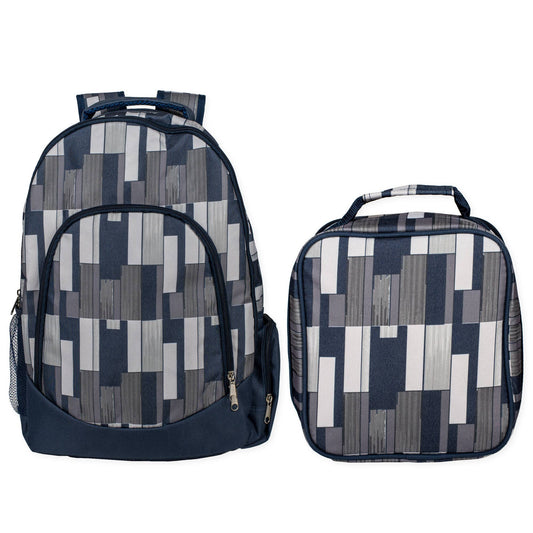 Space Gray & Navy Backpack & Lunchbag Set