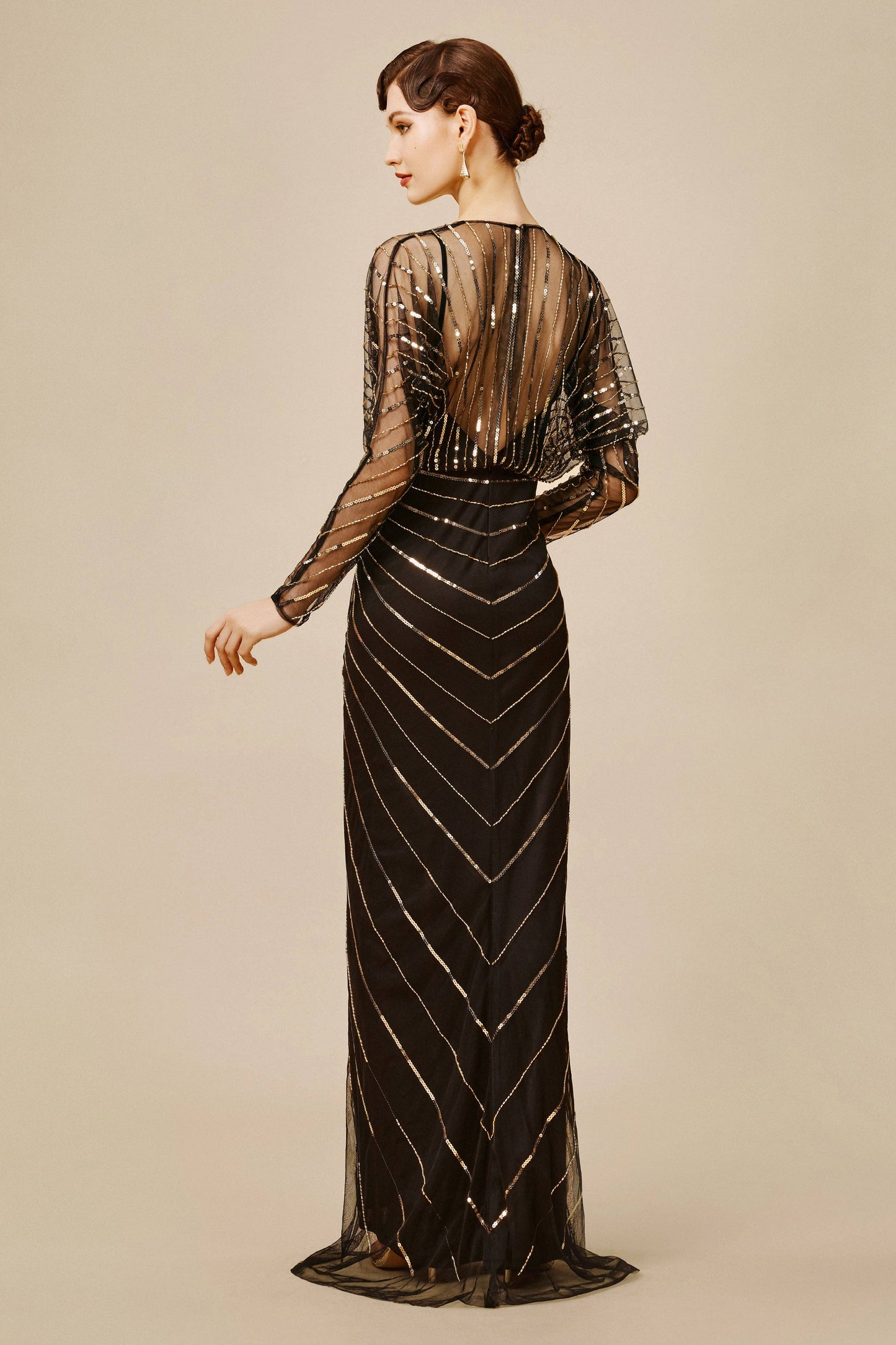 Zouzou Crystal-Encrusted Plus Size Evening Gown