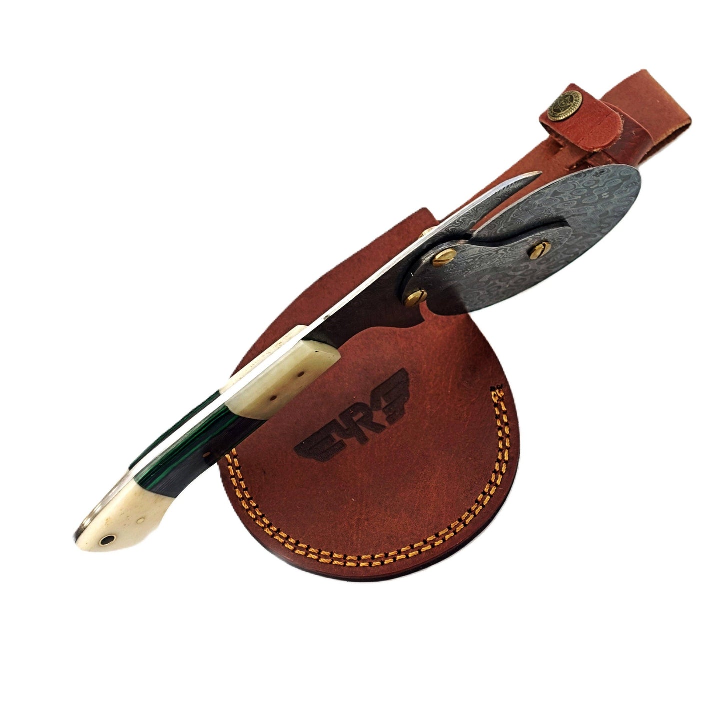 Luigi Pizza Cutter - Hardwood & Bone - Damascus Steel