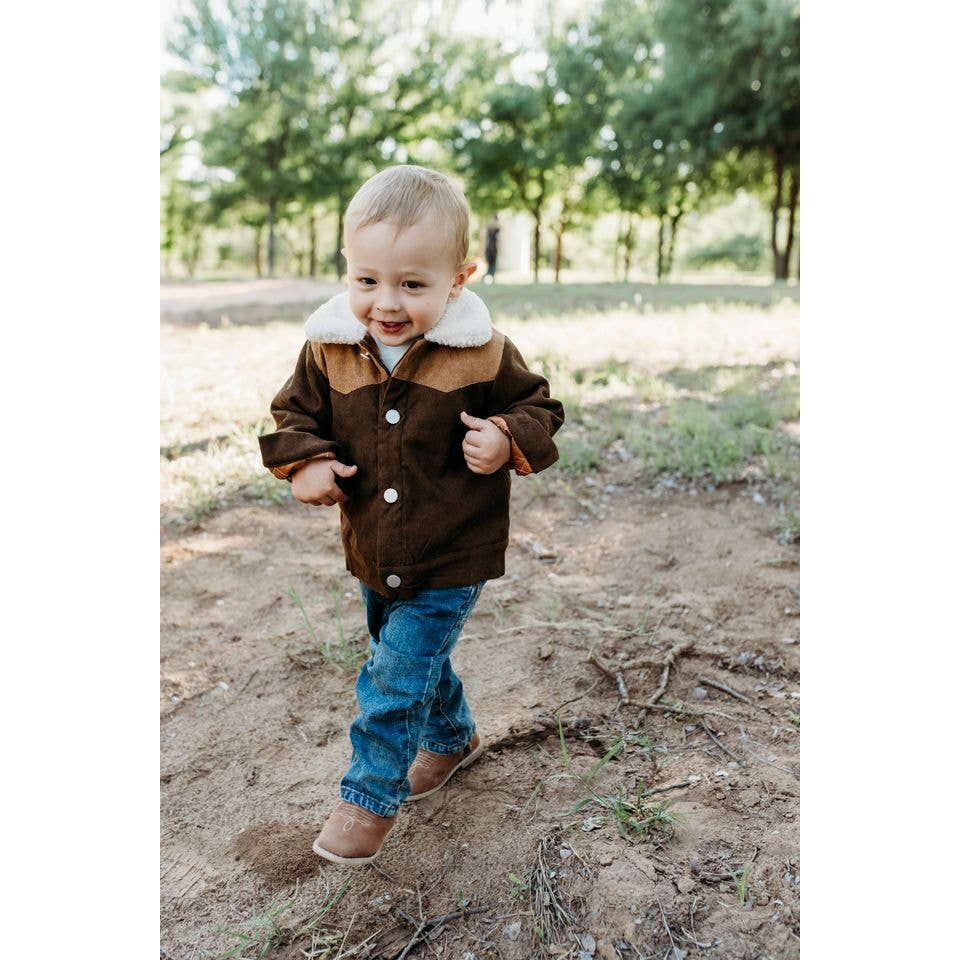 Shea Baby Boys Brown Two-Toned Jacket, SBJ01
