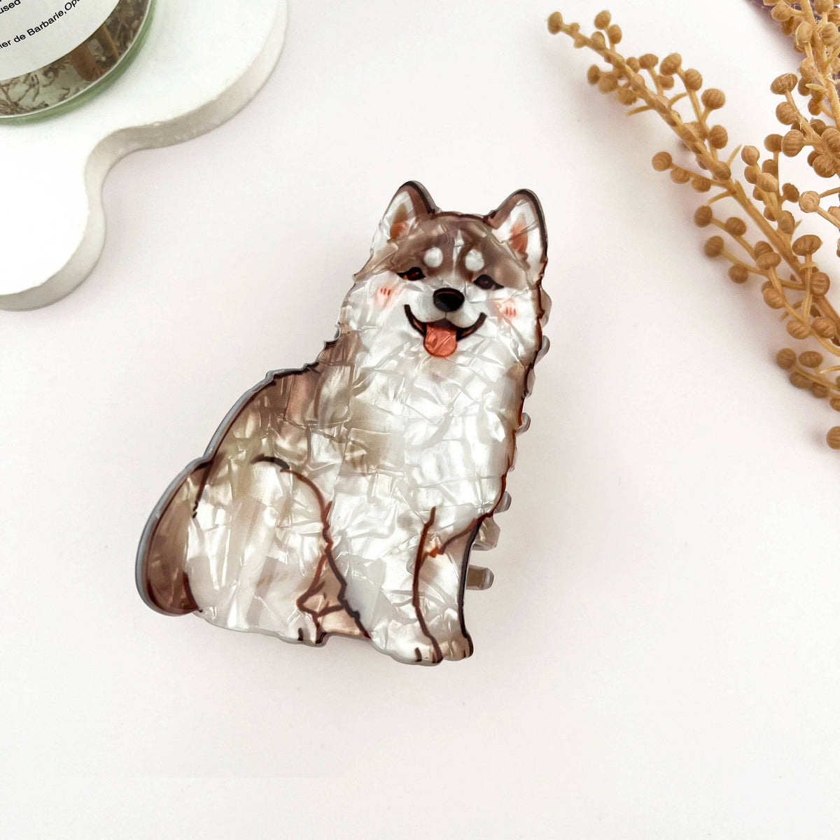 Cartoon Dog Printed Hair Claw, Puppy Lover Hair Clip