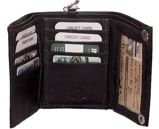 Genuine Leather Cowhide RFID Biker's Wallet #4685RP