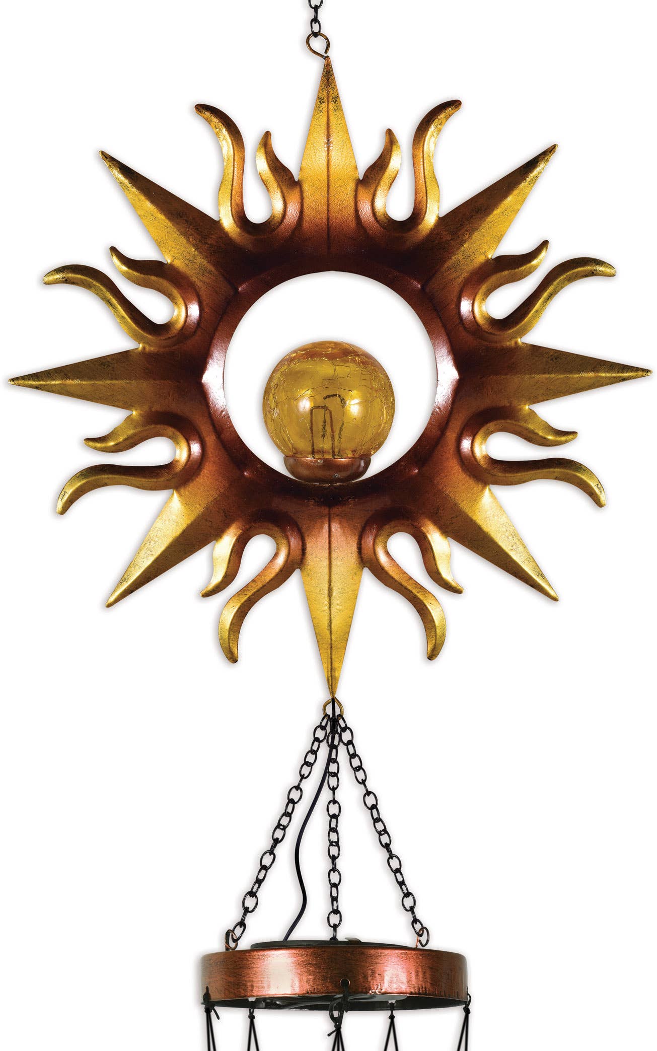 42" Celestial Sun Spring Garden Solar Wind Chime - 93770