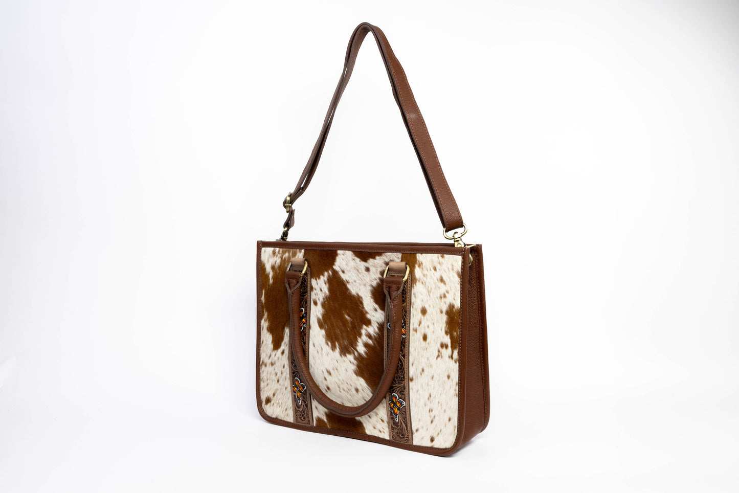 Brown Leather Hair-On-Hide Tote Bag ABHB 18-25215