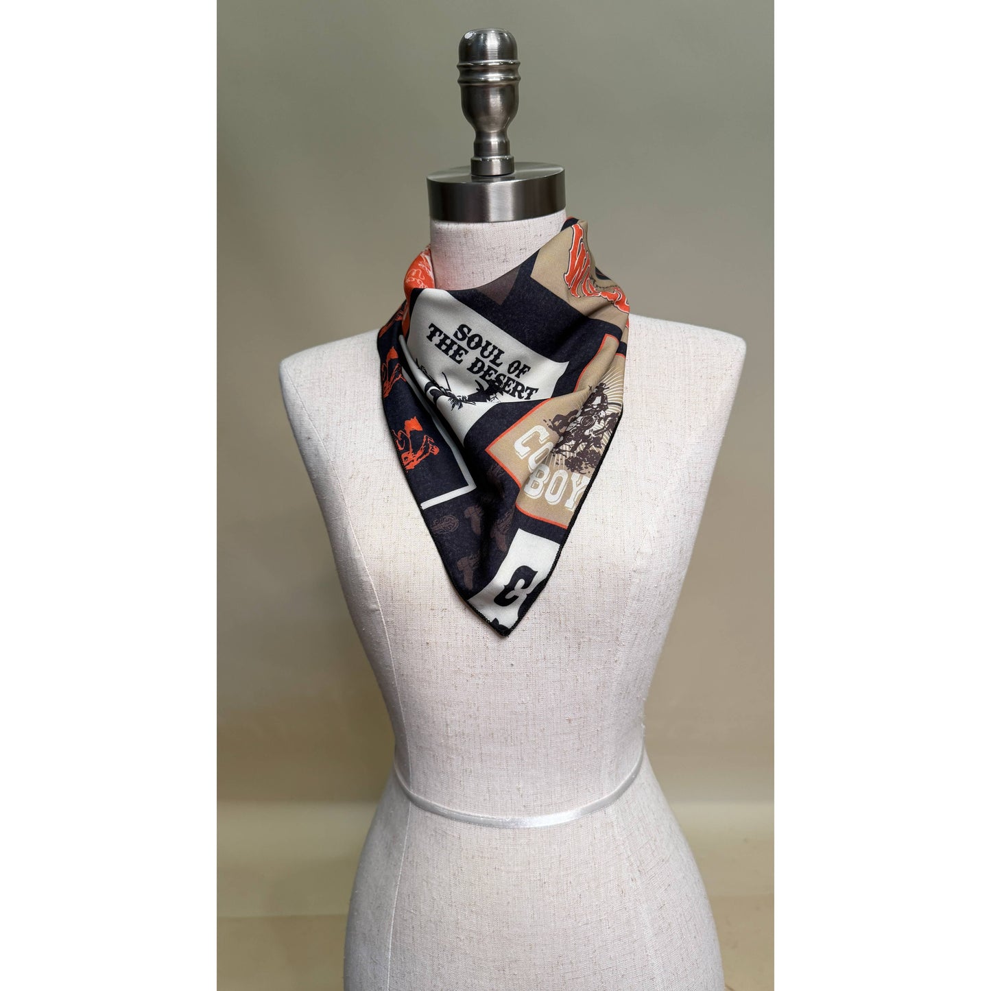 AV3008 WESTERN COWBOY PRINT WILD RAG 28x28