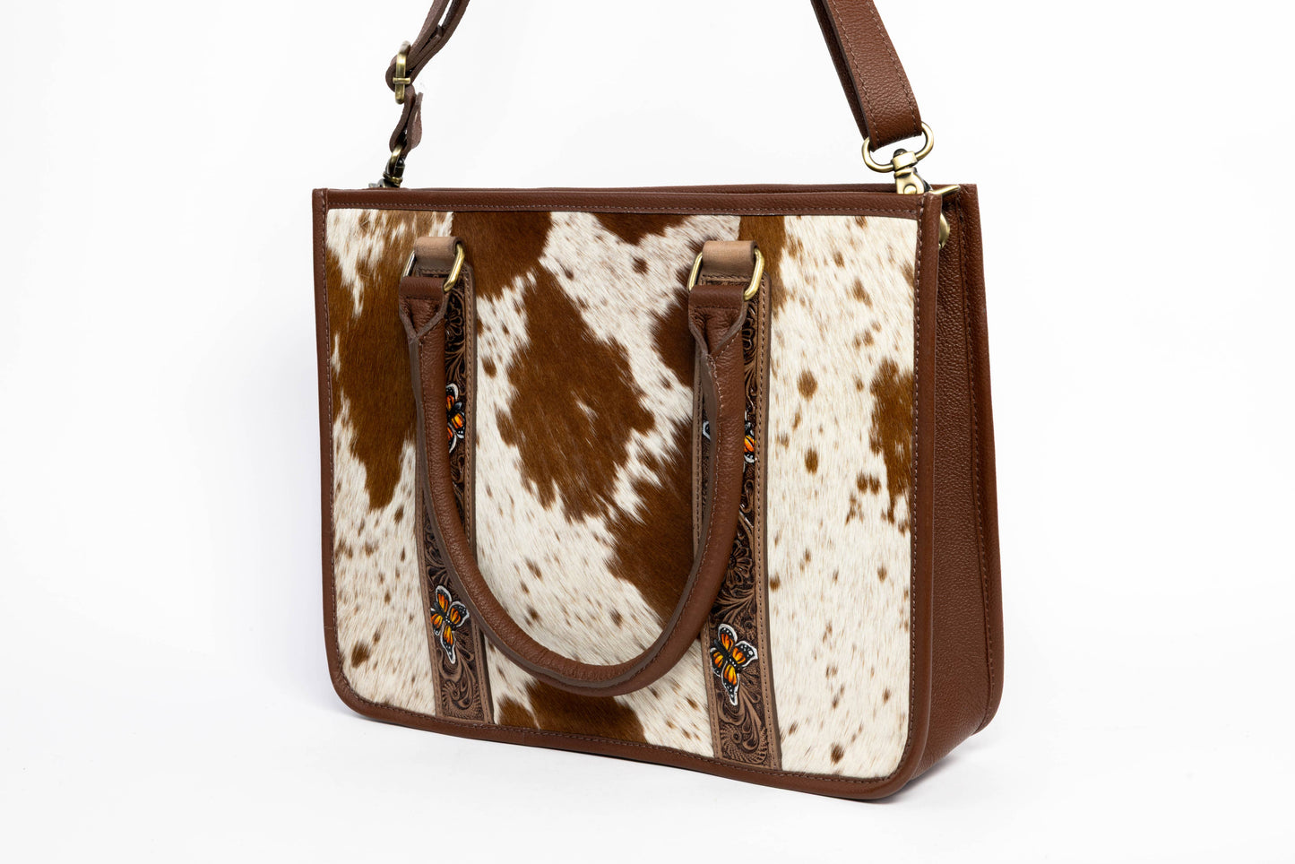 Brown Leather Hair-On-Hide Tote Bag ABHB 18-25215