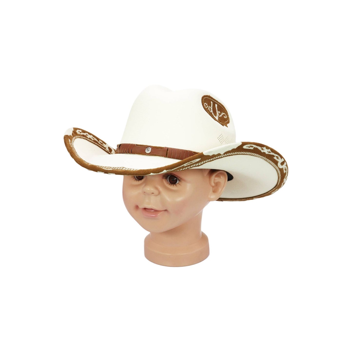 Cap Zone - Kids Rodeo Faux Suede Trim Cutter Cowboy Hat