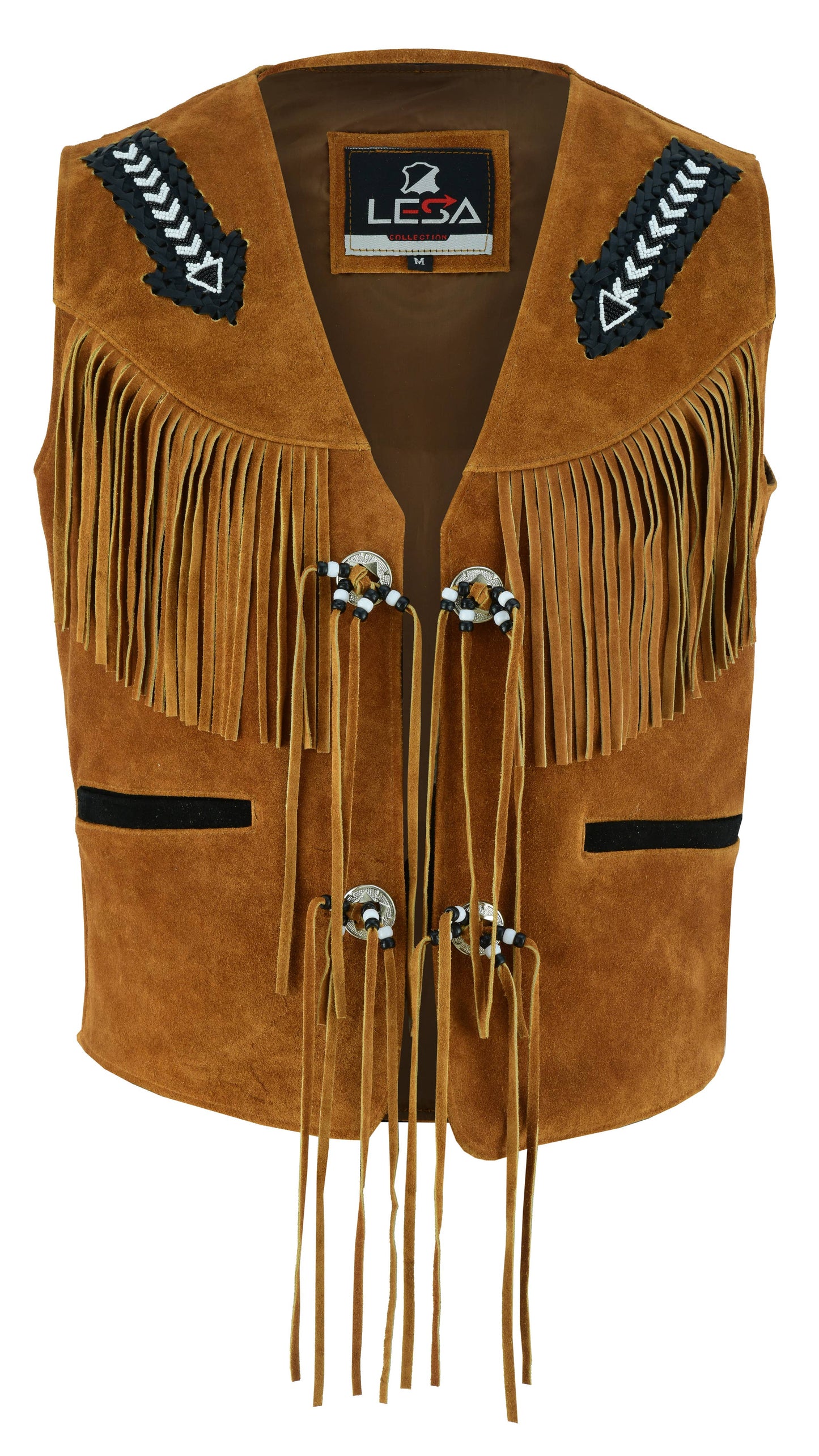 Suede Leather Vest with Fringes