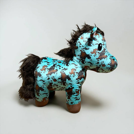 Turquoise Cowprint horse - medium farm pal 