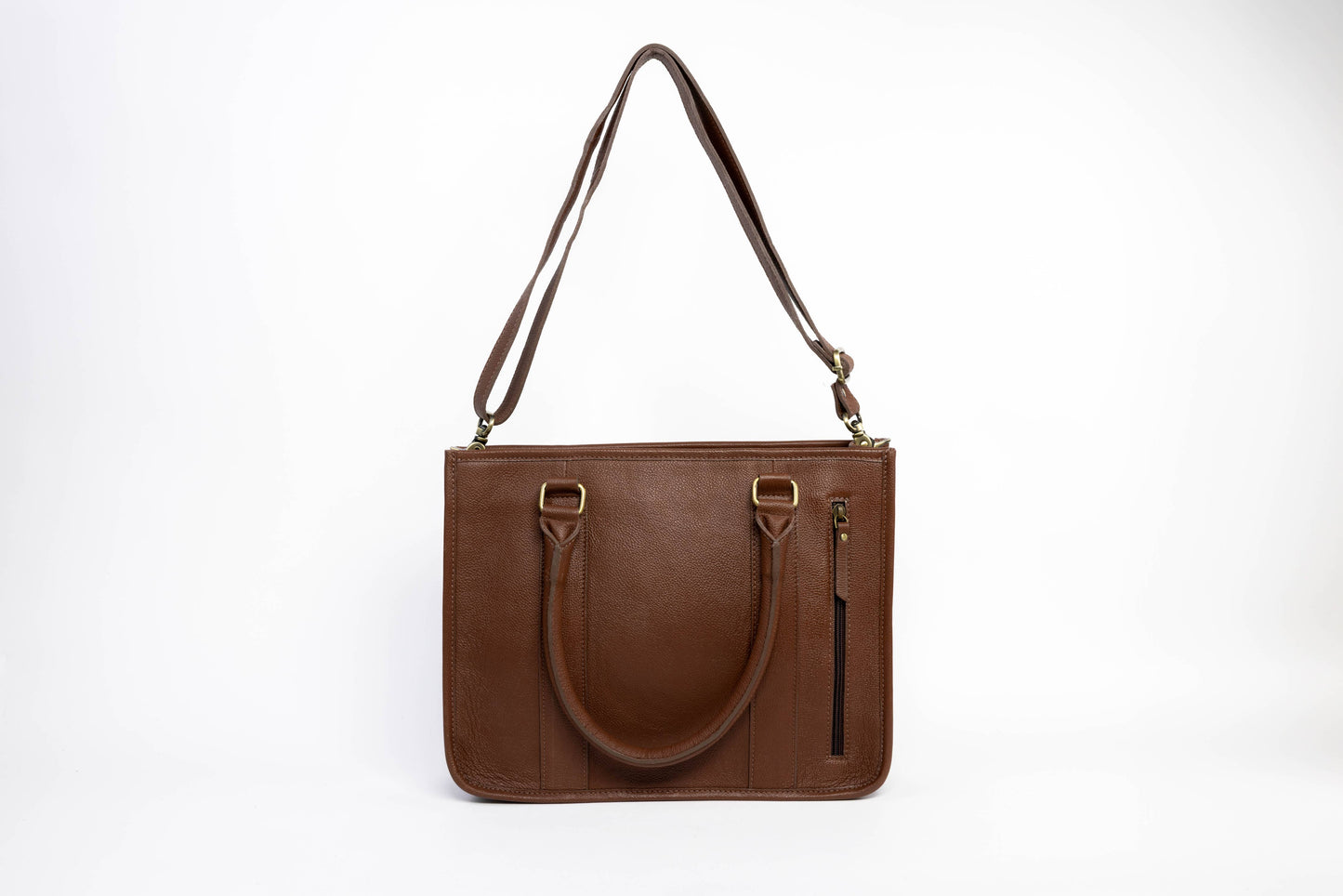 Brown Leather Hair-On-Hide Tote Bag ABHB 18-25215