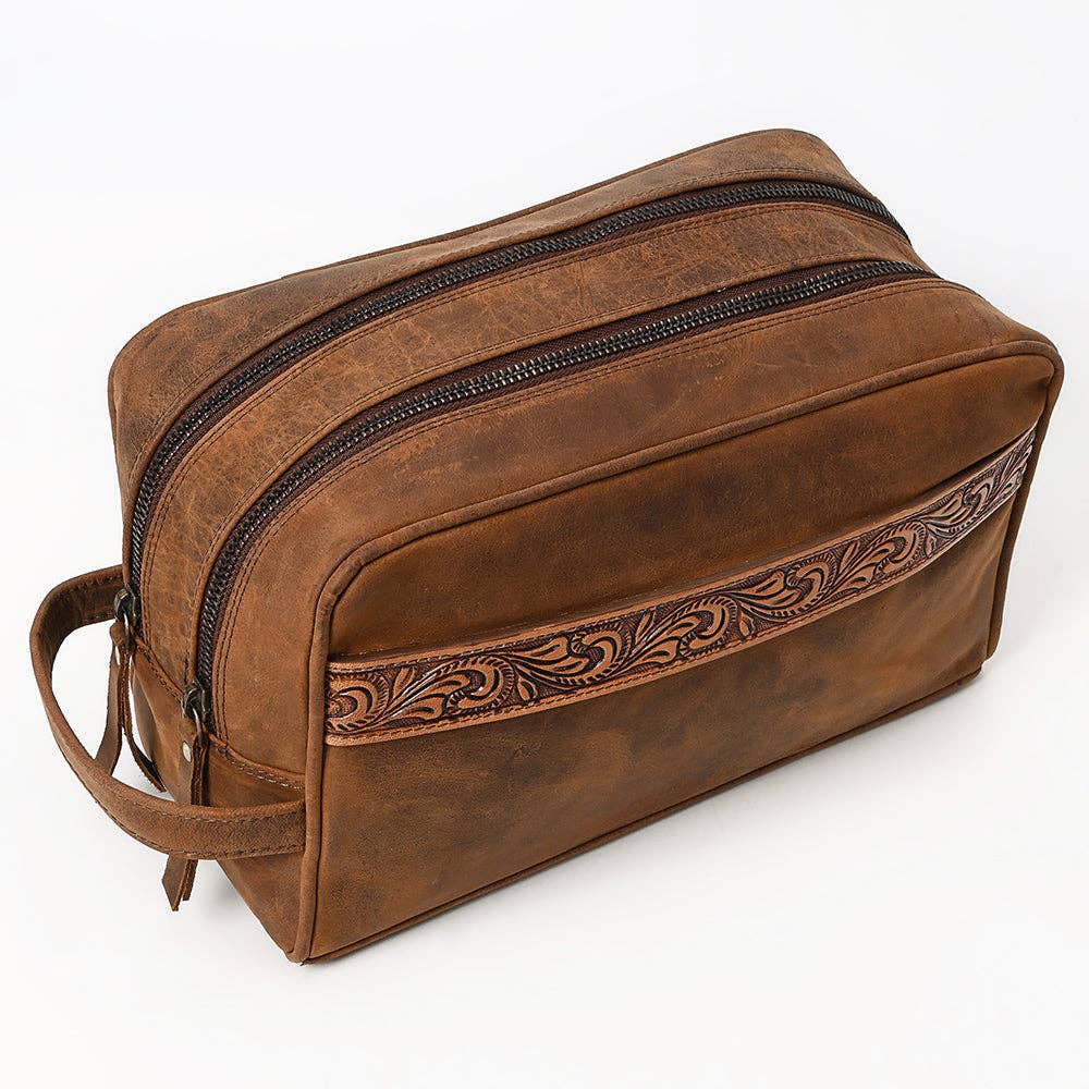 * OHM107 Toiletry Genuine Leather Western Bag