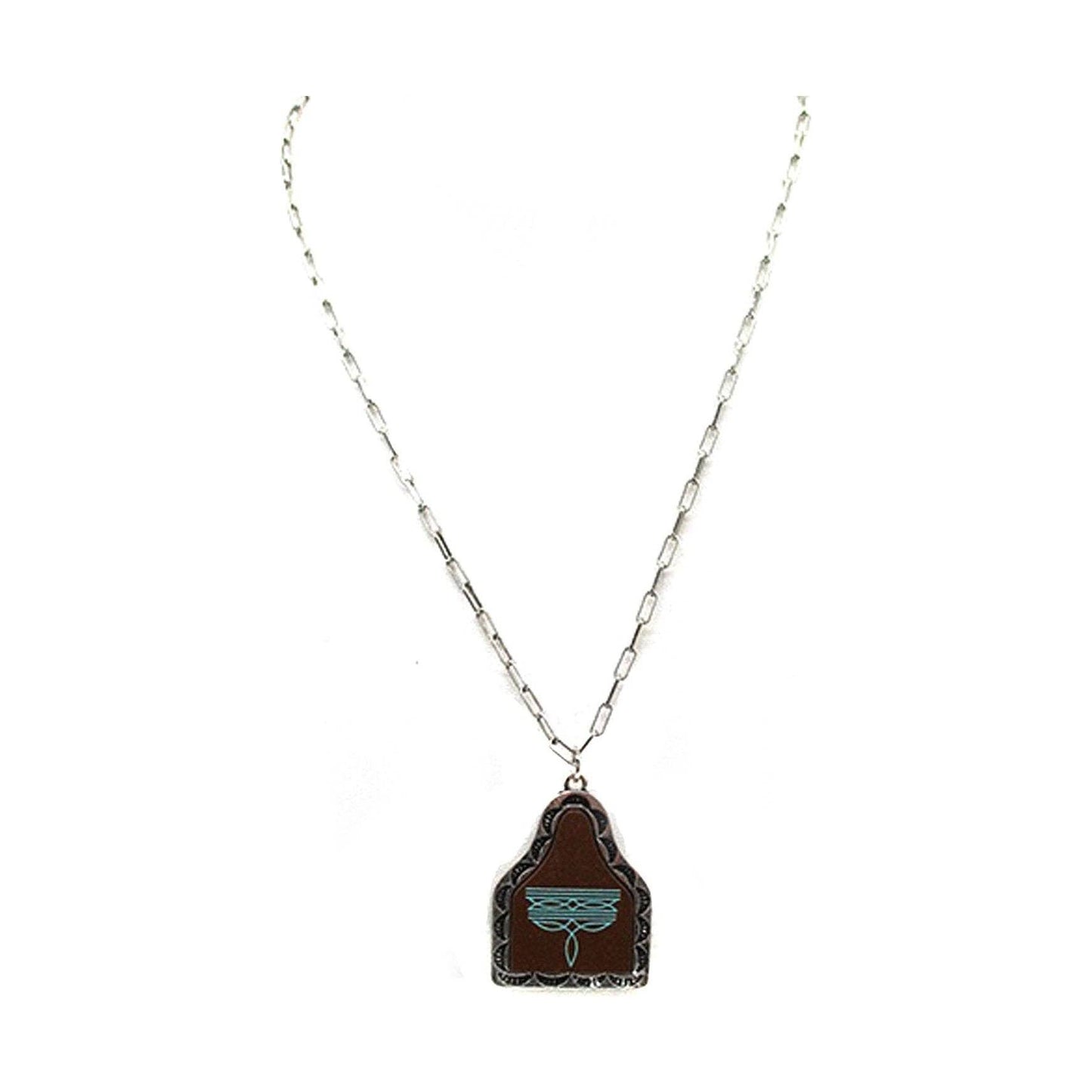 Snowing West - Western Boot Stitch Print Necklace