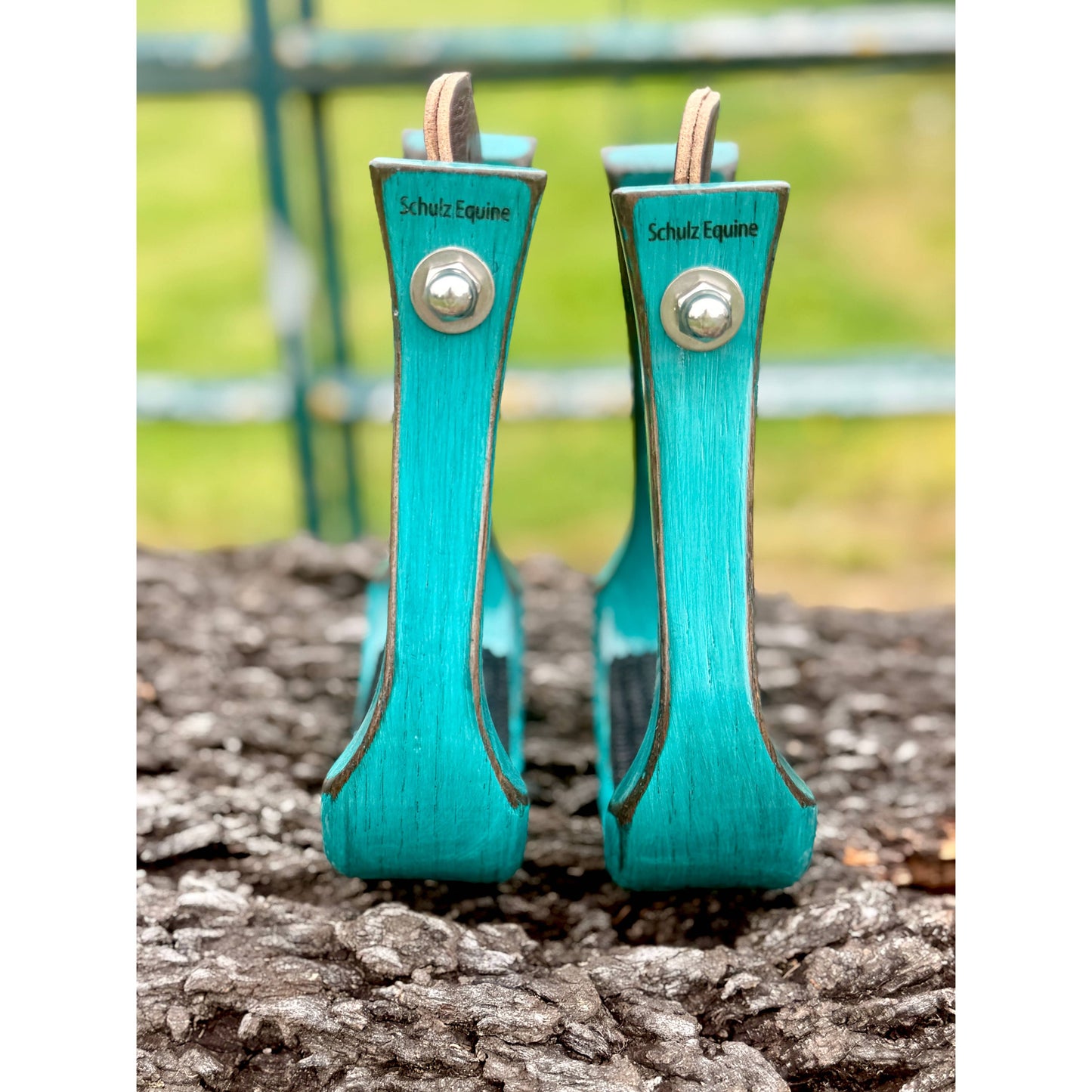 Wooden Stirrups- Turquoise Barrel Racing Style