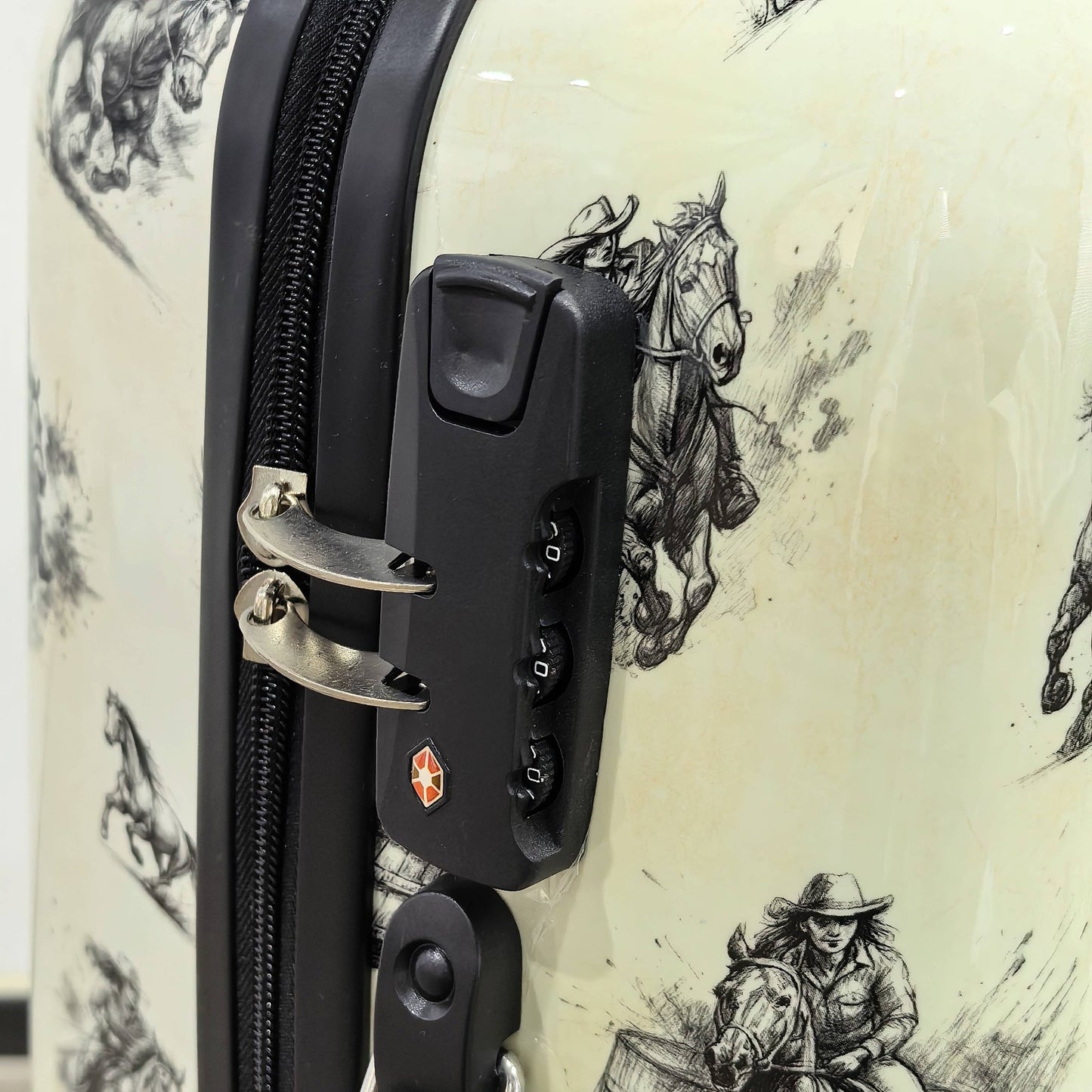 Barrel racing luggage rolling suitcase 
