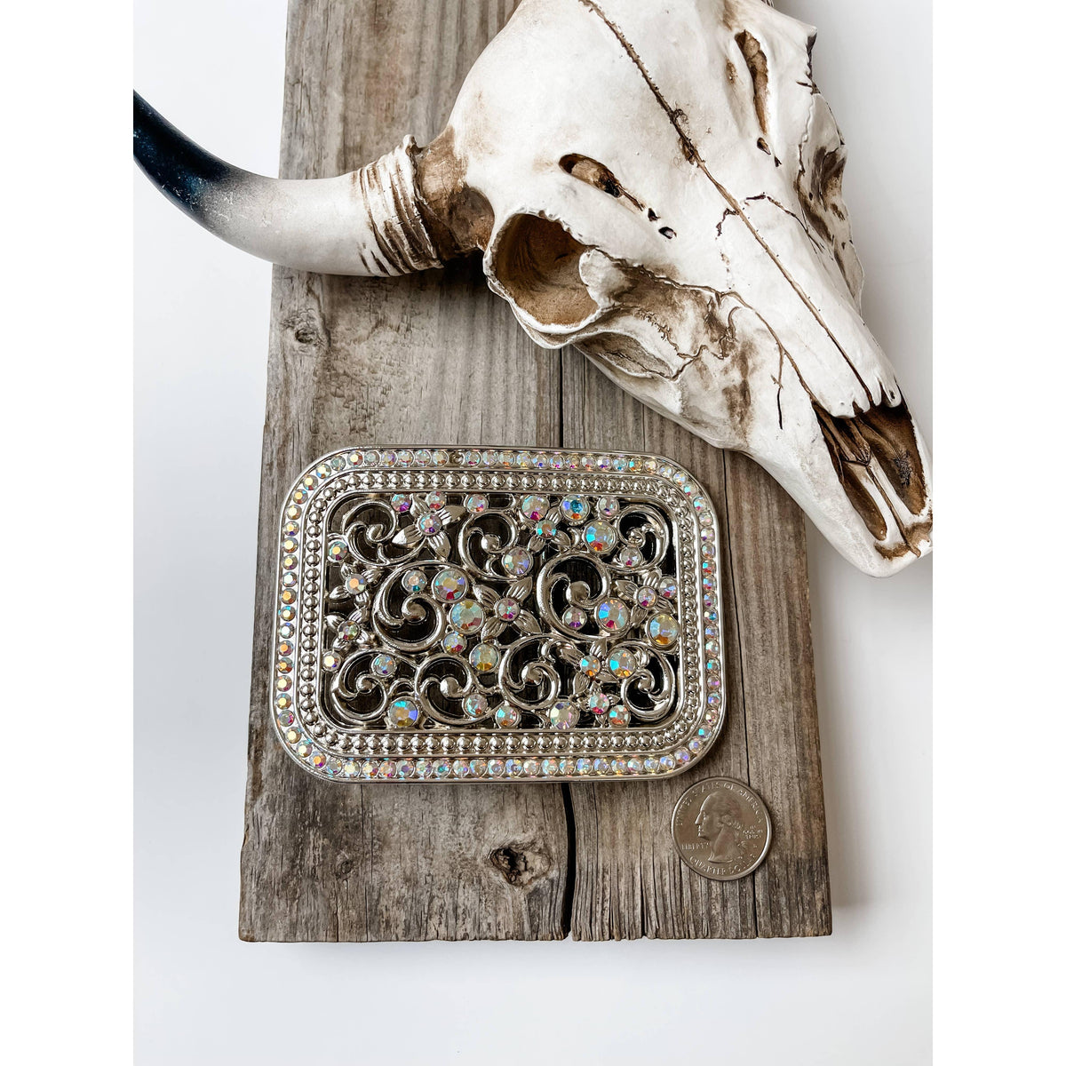 Boho Ranch Shop - Rhinestone Belt Buckle Bling - LARGE - Western Belt Buckle