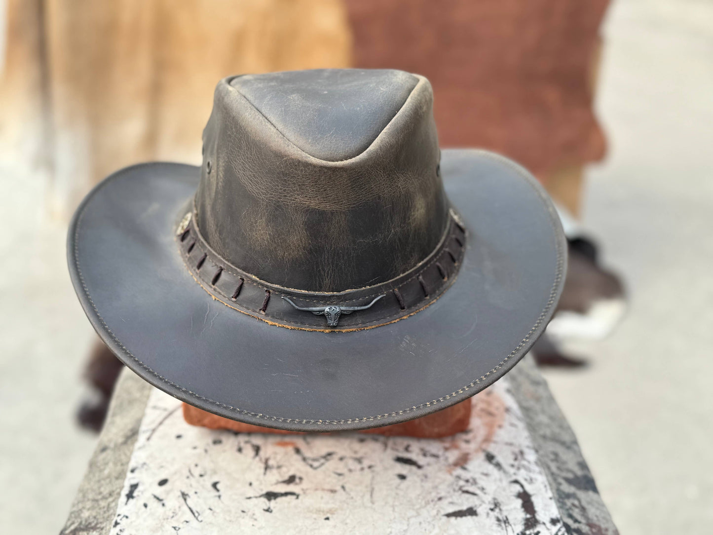 Durham Leather Cowboy Hat