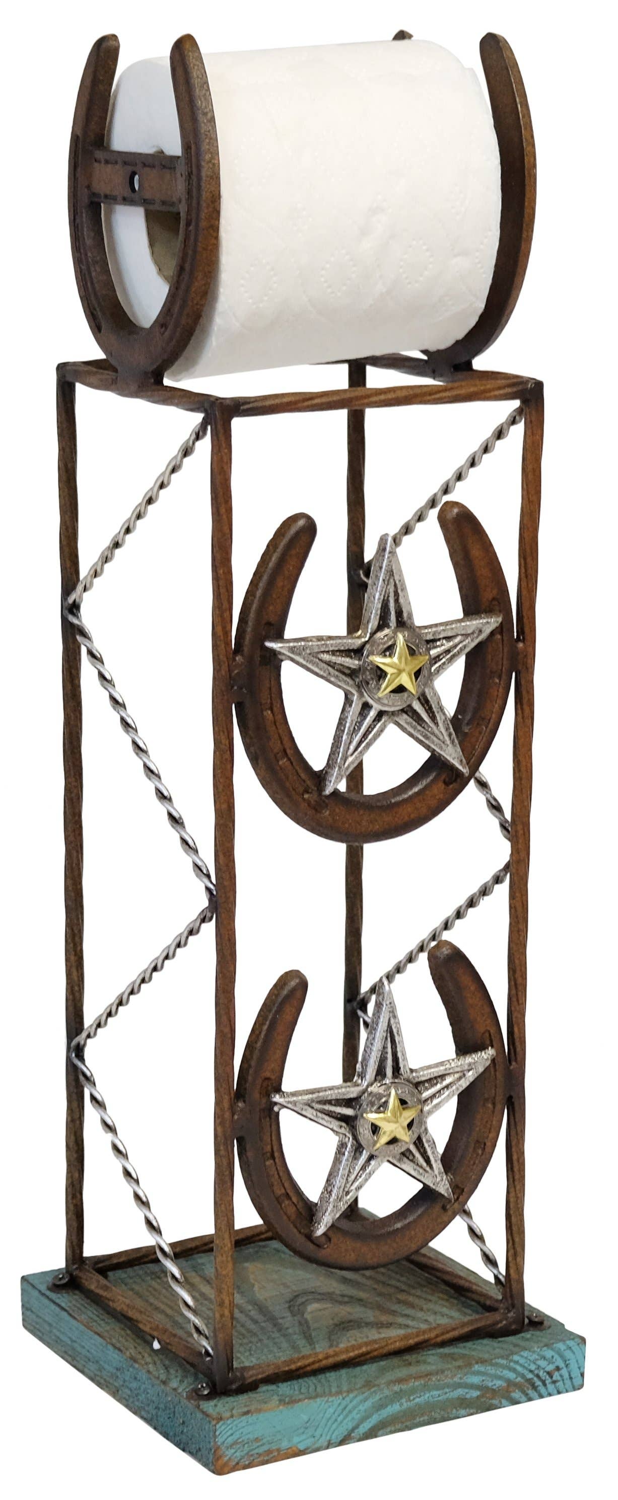 HORSESHOE TOILET/PAPER STAND AND HOLDER