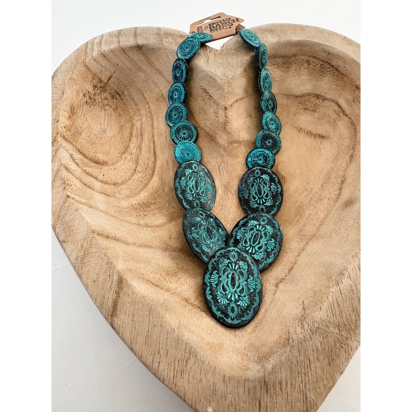 Western Oval Concho Overlapped Necklace