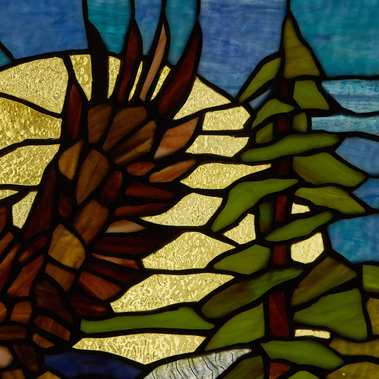 14"H Bald Eagle Stained Glass Window Panel