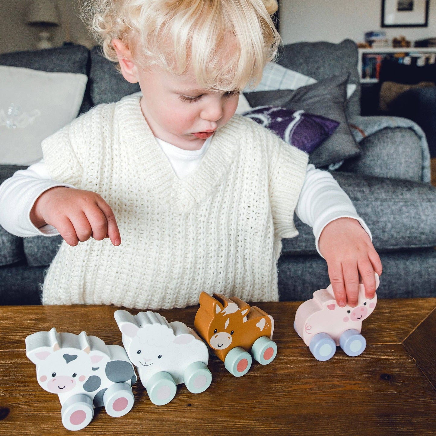 Orange Tree Toys - Sheep First Wooden Push Toy
