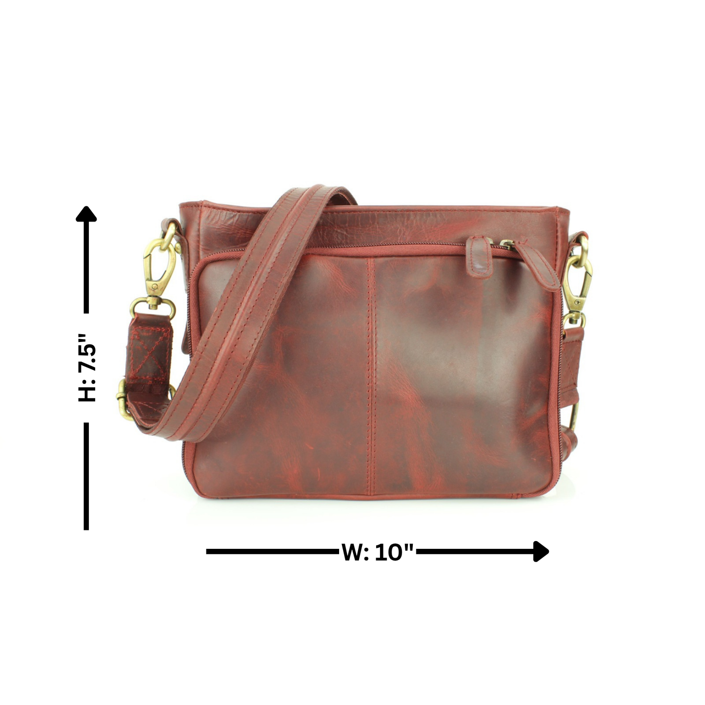 Flap Over Leather Shoulder Bag Hidden Storage 1833