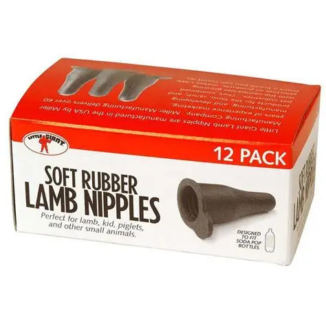 Little Giant Soft Rubber Lamb Pop bottle Nipples Black 12/box
