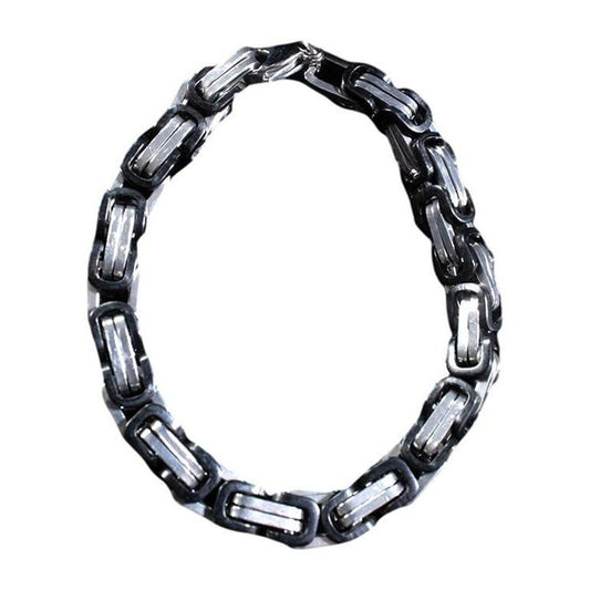 Silver Strike Men's Black Linked Chain Bracelet D47102206
