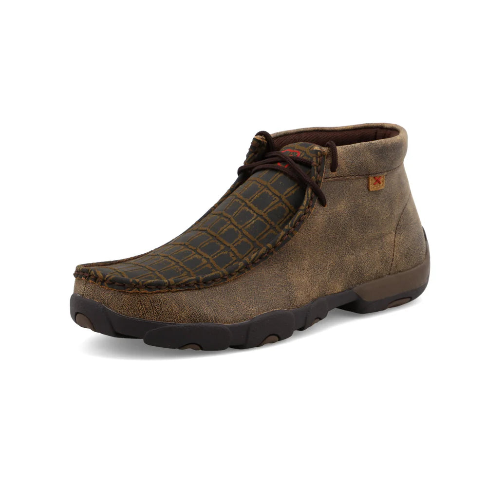 TWISTED X MEN'S CHUKKA DRIVING MOC, CAYMAN PRINT/BROWN TMDM0067
