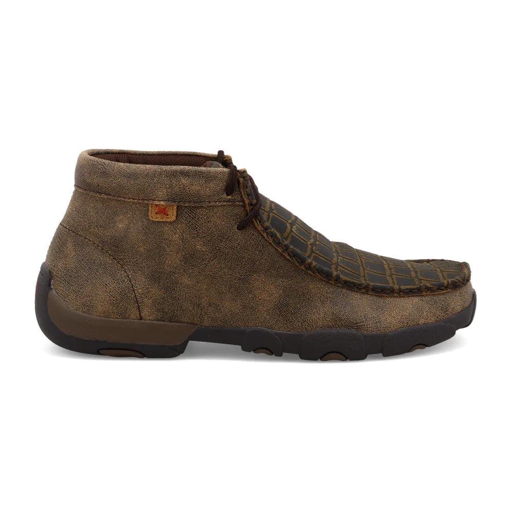 TWISTED X MEN'S CHUKKA DRIVING MOC, CAYMAN PRINT/BROWN TMDM0067