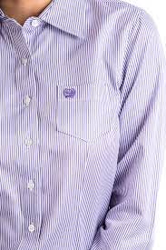 Cinch Ladies L/S Purple Pin Striped Shirt - MSW9164087