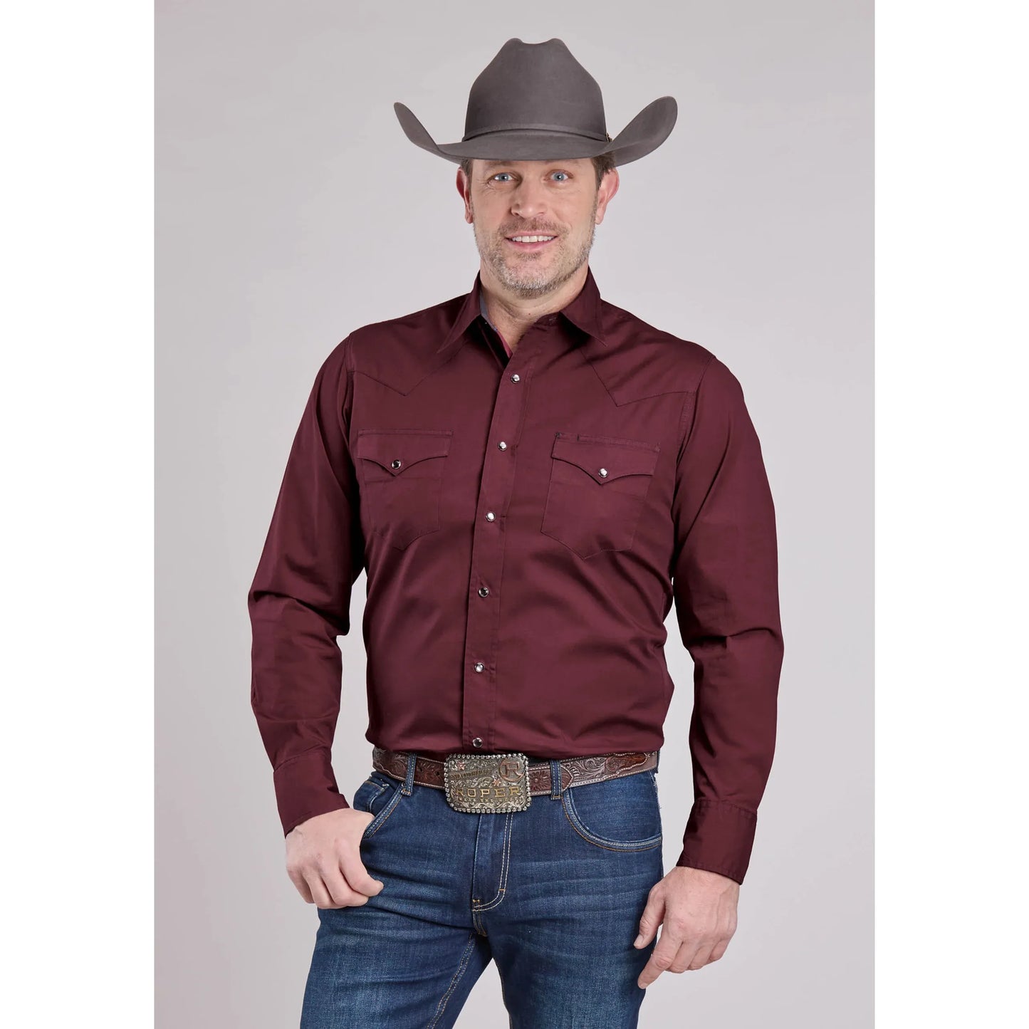 Roper Men’s Western Shirt - Long Sleeve Poplin Snap
