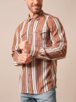Kimes Retro Stripes Button Up Shirts